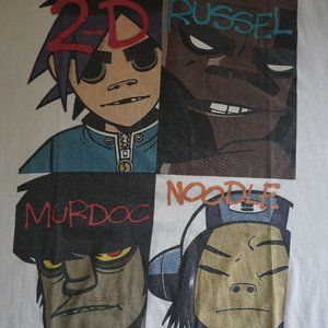 Vintage Smart Blanks The Gorillaz Large White T-Shirt RN# 147948